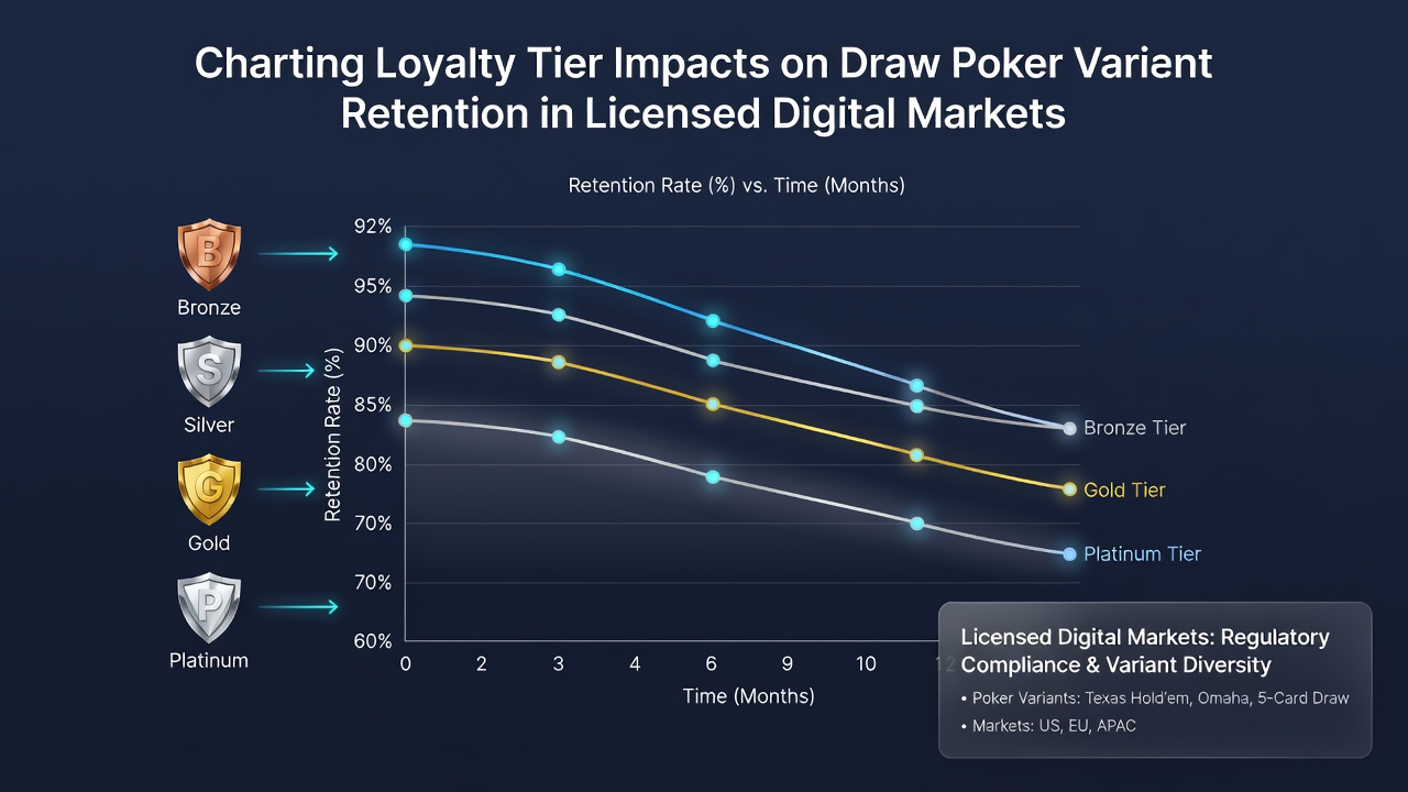 Diagramm zeigt Bindungsraten verschiedener Treuestufen bei Draw-Poker-Varianten in regulierten Märkten