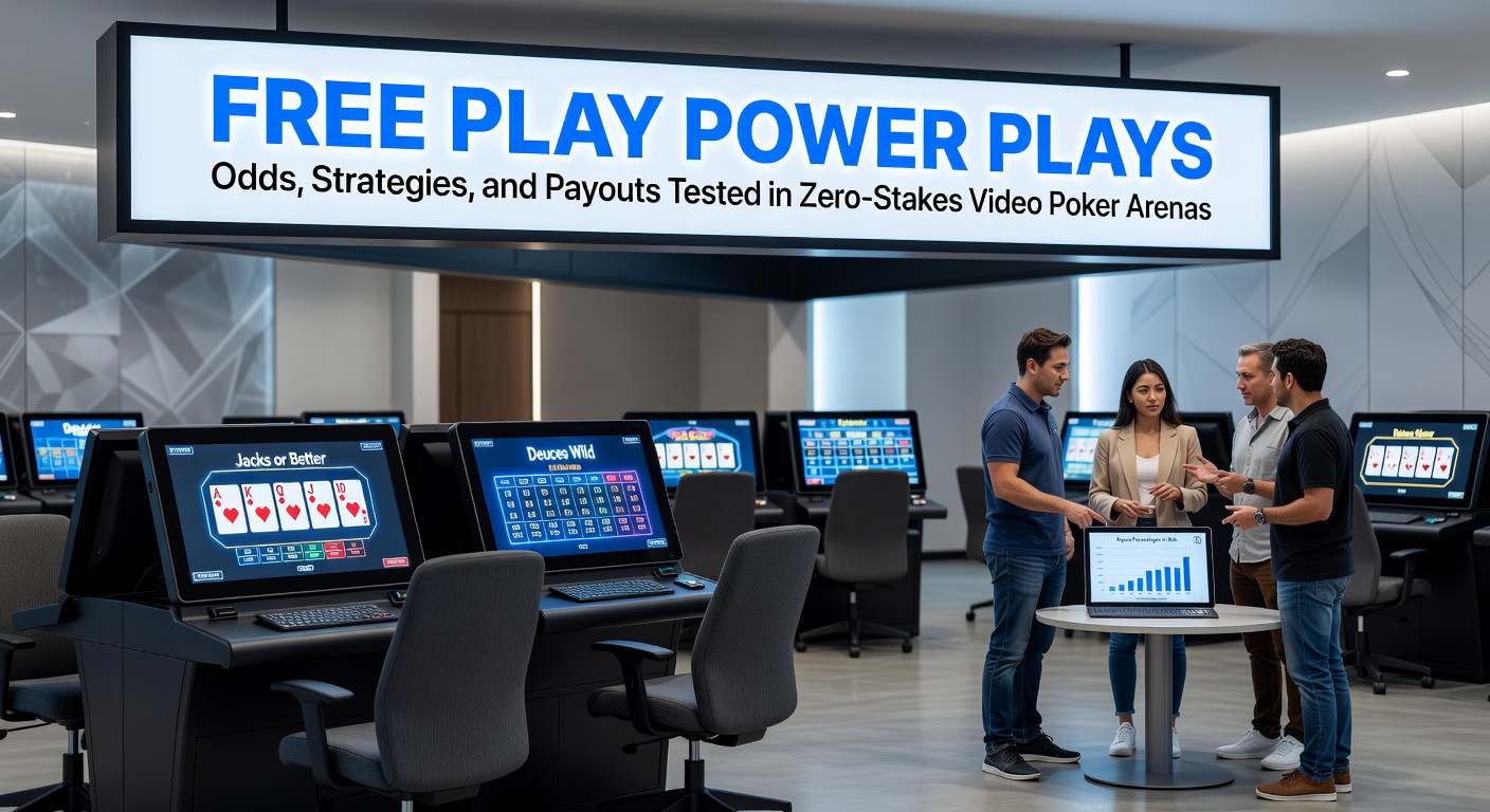 Detaillierte Strategietabelle für Video Poker Power-Plays in Free-Play, mit Beispielen für optimale Draws und RTP-Werten
