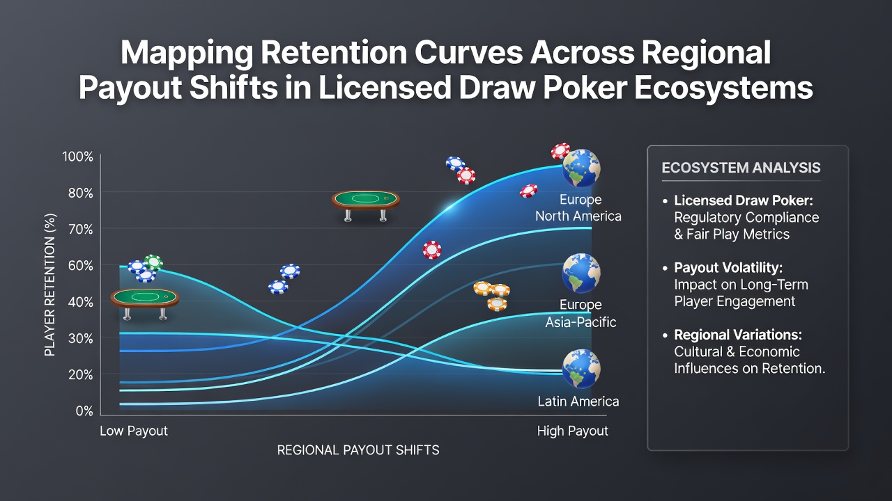 Diagramm zur Analyse von Retentionskurven in Draw-Poker-Ökosystemen mit regionalen Auszahlungsdaten