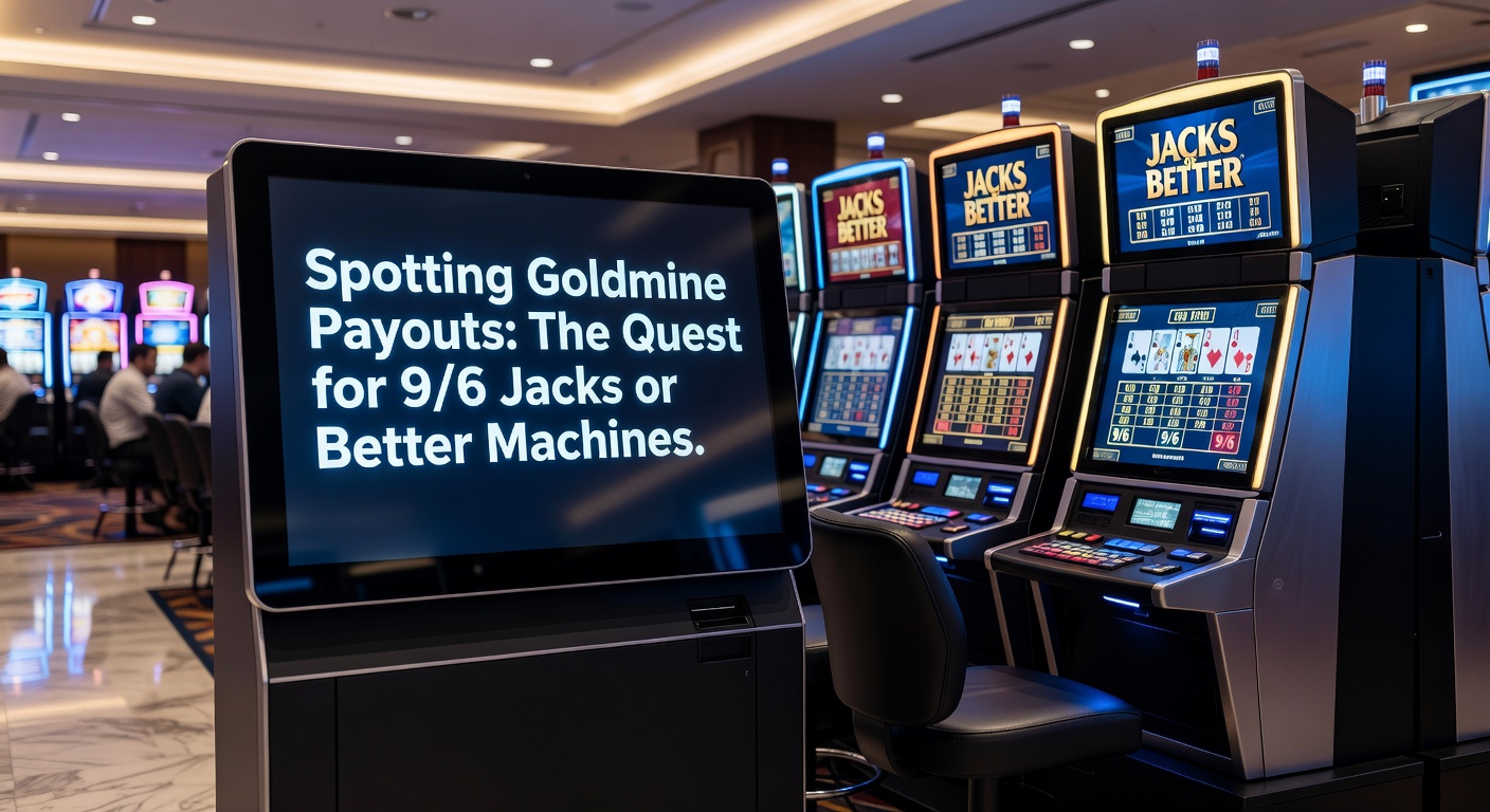Ein klassischer Jacks or Better Video-Poker-Automat mit leuchtendem Paytable-Display in einem belebten Casino