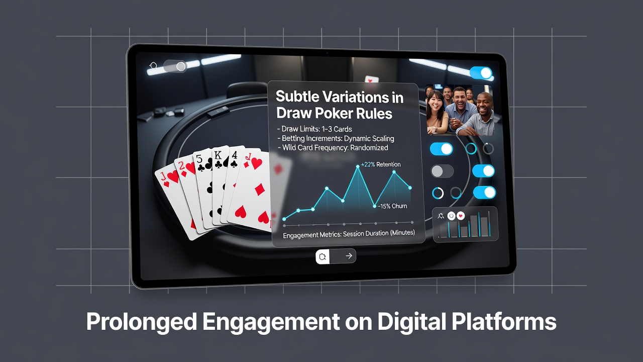 Illustration subtiler Regelunterschiede bei Draw Poker und Auswirkungen auf digitale Plattformen