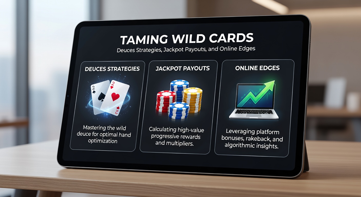 Jackpot-Anzeige bei Deuces Wild mit progressivem Meter und Gewinnkombinationen auf einem modernen Video-Poker-Terminal